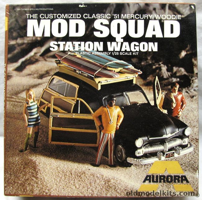 Aurora 1/25 Mod Squad Station Wagon 1951 Mercury Woody, 583-250 plastic model kit